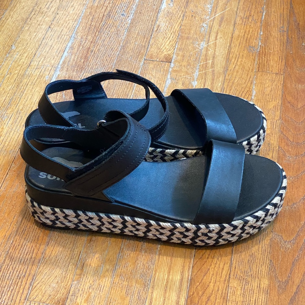 Sorel Cameron Platform Sandals Size 9.5 Black - Picture 7 of 14